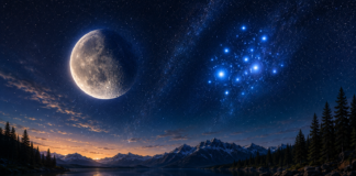 The Moon Meets the Seven Sisters: A Celestial Dance Across Time